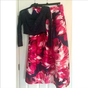 Beautiful floral 2-piece prom dress